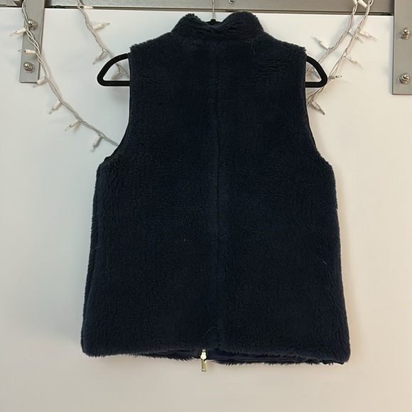 J. Crew Navy Fur Vest XS - Picture 3 of 4